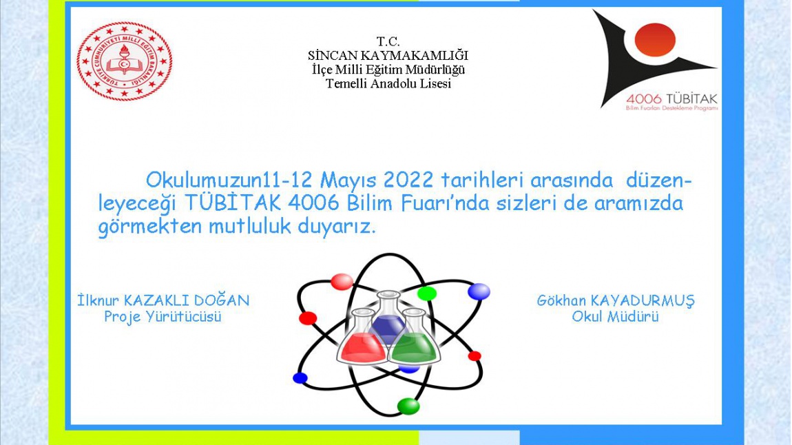 4006 TÜBİTAK Bilim Fuarımızı Başarı İle Tamamladık